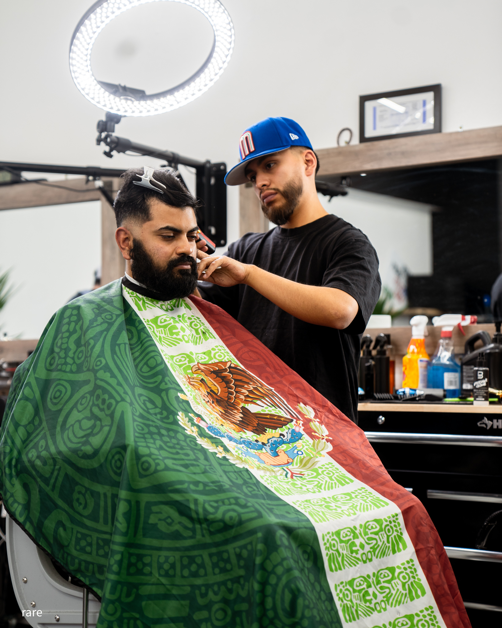 Beard trim in the chair